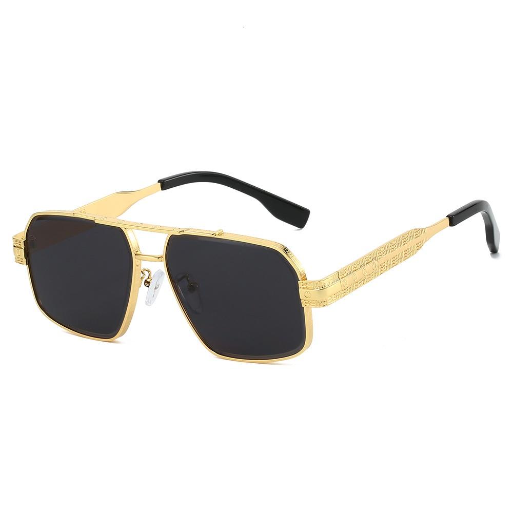 New Double Bridge Gradient Square Women Sun Glasses Luxury  Frame Carved Design Outdoor Travel Trend Men UV400 Gafas de sol