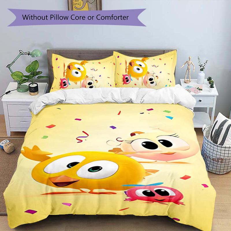 3pcs T'es Ou Chicky pattern bedding set duvet cover set includes duvet cover &pillowcases,perfect all season bedroom decoration&gift