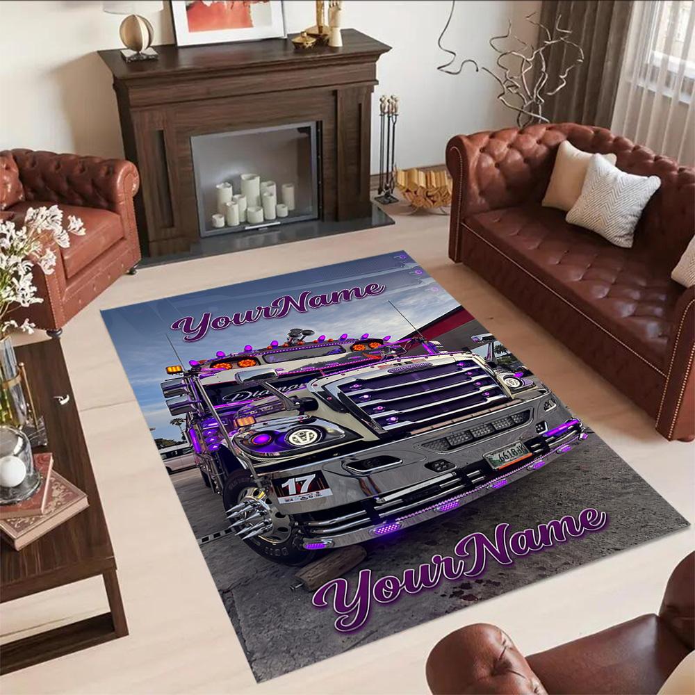 Peterbilt Heavy Trucks Personalized Text Floor Rug Office Rug Suitable for Balcony Dormitory Foyer Hallway Anti-slip Rug Decorate Offices