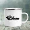 Enamel Mug Merci Maître Print Mugs Creative Coffee Cups Drinks Water Milk Tea Cup School Home Handle Drinkware Best Teacher Gift