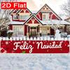 Feliz Navidad Xmas Holiday Banner, Durable Polyester Outdoor Yard Sign for Garden Fence