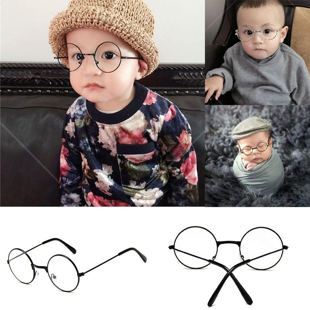Flat Light Decorative Glasses Retro Children's Flat Mirror Small Round Glasses Clothing Accesories