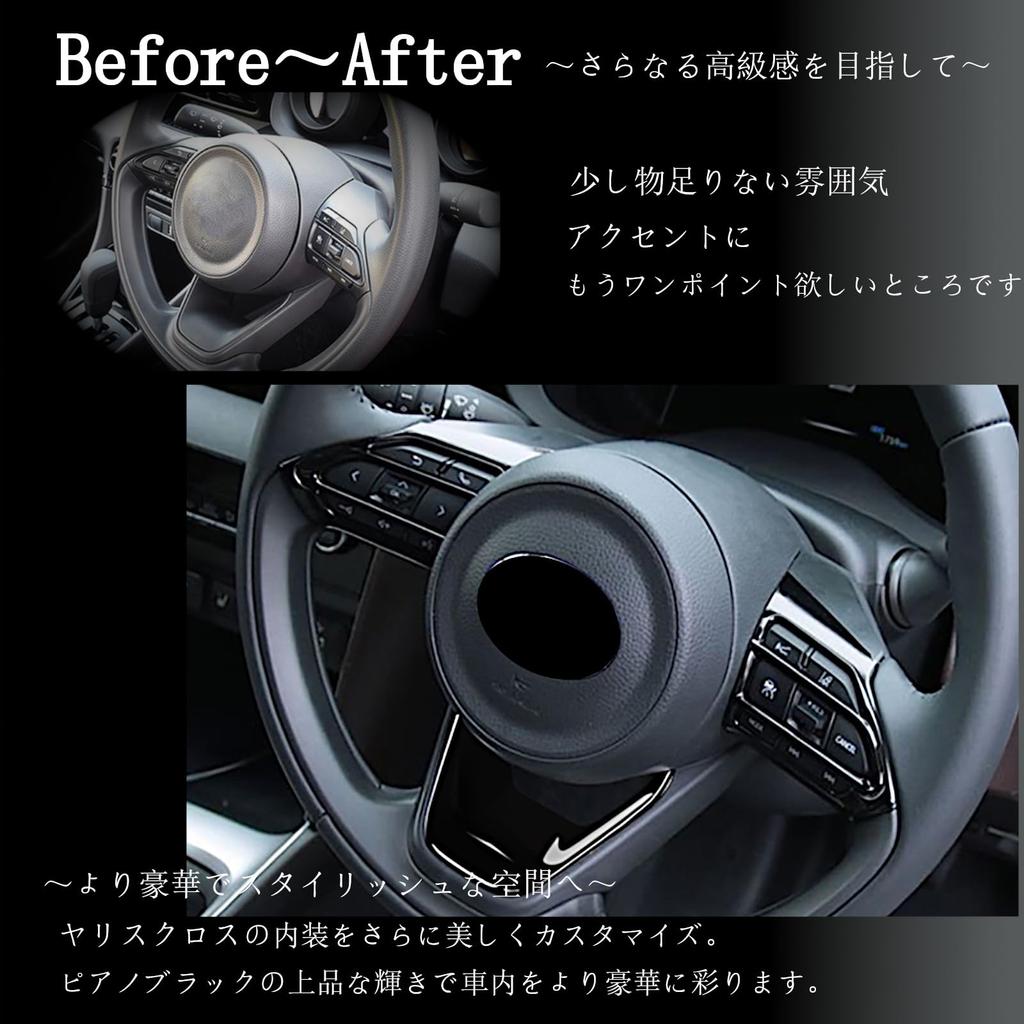 Комплект накладок на руль и переключатели дверей для интерьера Yaris Cross (10 серия) Аксессуары, Запчасти, (Фортепианный черный)