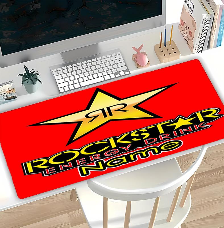 Customizable Name Rockstar Energy Logo Pattern Gaming Mouse Pad-Non Slip Rubber Base,Perfect Gamers,Esports,Ideal Gift Gaming Enthusiasts