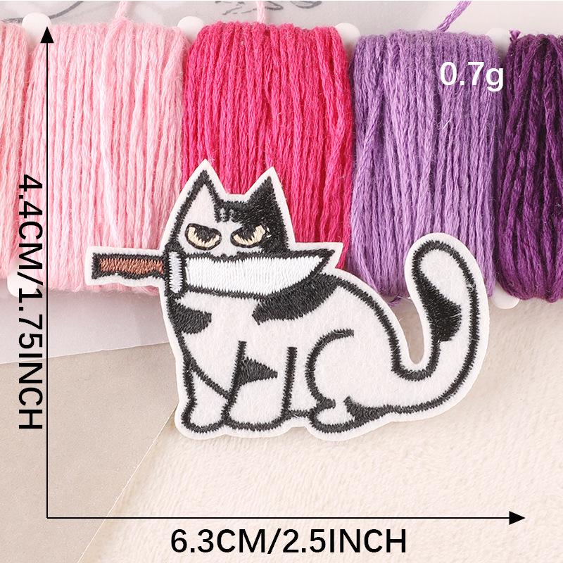 Нашивка с вышивкой «Мультяшный кот»: Значок аксессуара одежды