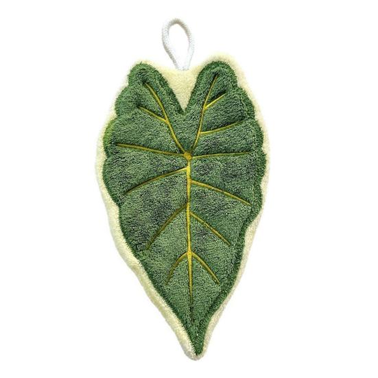 Полотенце для рук в форме листа с петлей для подвешивания Кухонное полотенце для рук Толстое Впитывающее Многоразовое Портативное полотенце Аксессуары для ванной и кухни