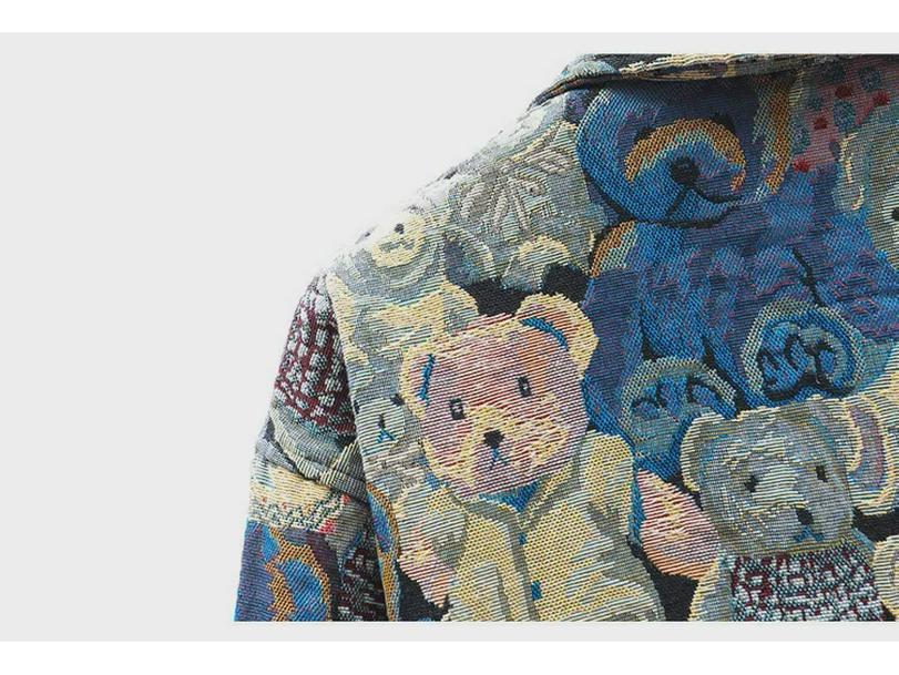 Мужская джинсовая куртка свободного кроя с рукавом три четверти — свободный крой, модный и прочный жаккардовый дизайн.