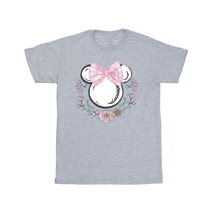 Disney Girls Minnie Mouse Flowers Bow T-Shirt