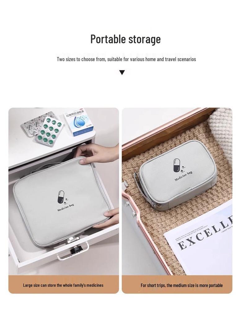 Portable Travel Medicine Organizer: Compact Pill Box & First Aid Kit for Students & Dorms