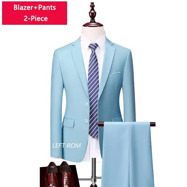 ( Куртка + Жилет + Брюки ) Бутиковый мужской деловой деловой костюм Pure Color, комплект из 3 предметов