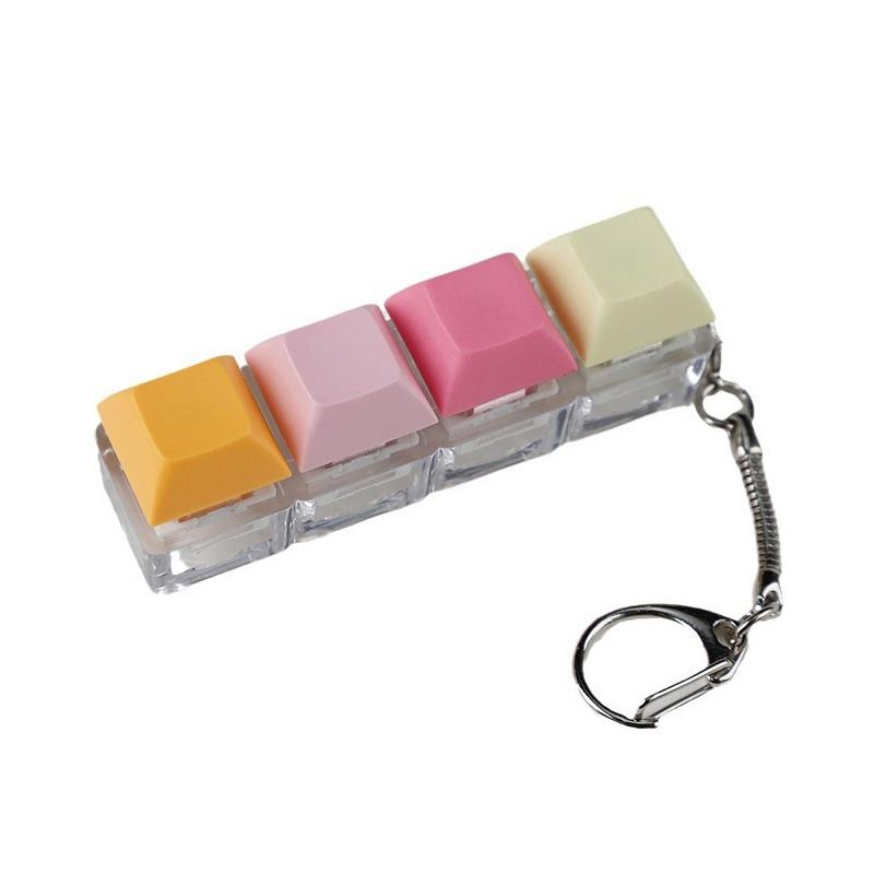 Механическая клавиатура с 4 клавишами, игрушка-брелок, вечеринка, снятие стресса, сделай сам, кнопка-фиджет, колпачок клавиши, игрушки-фиджеты для клавиатуры, клавиатура для пальцев