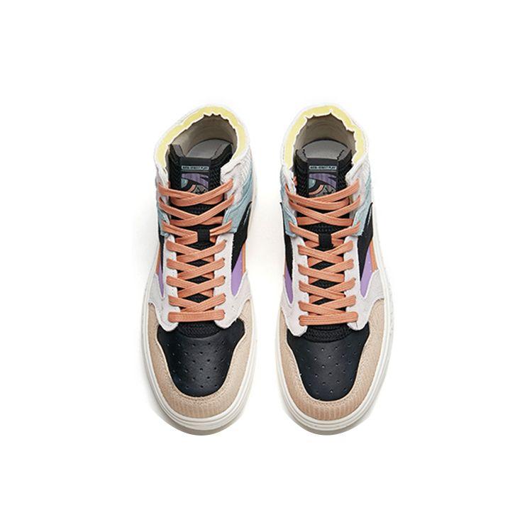 Anta Уличные забавные повседневные нескользящие скейт-кеды средней высоты женские скейт-кеды синие белые черные 122218052-3