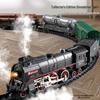 Electric Steam Train Set with Sound, Light, and Spray Effects for Kids