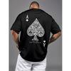 Summer Casual of Spades Print T Shirt for Men Cotton Crew Neck Stretch Regular Fabric 180 G M