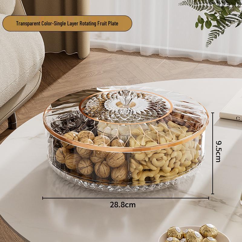 Элегантная ваза для орехов и конфет: Герметичная фруктовая тарелка и коробка для хранения закусок для журнального столика