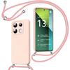 Case - E.F.CONNECTION - For Xiaomi Redmi Note 13 Pro 5G - Shockproof Protection - Silicone - Pink Lanyard