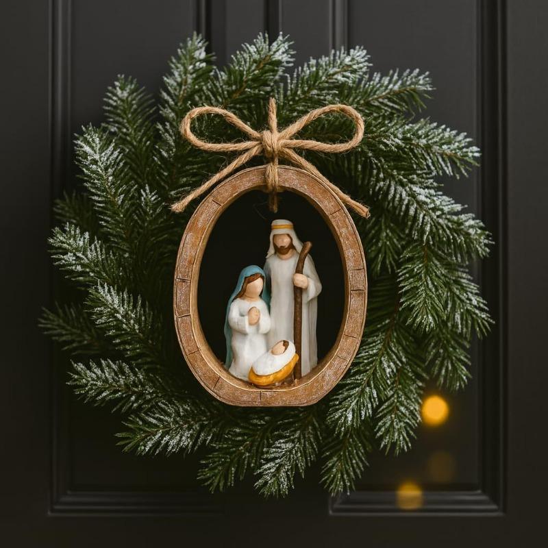 Рождественские украшения, расписанные вручную статуэтки из смолы, подвески и подарки