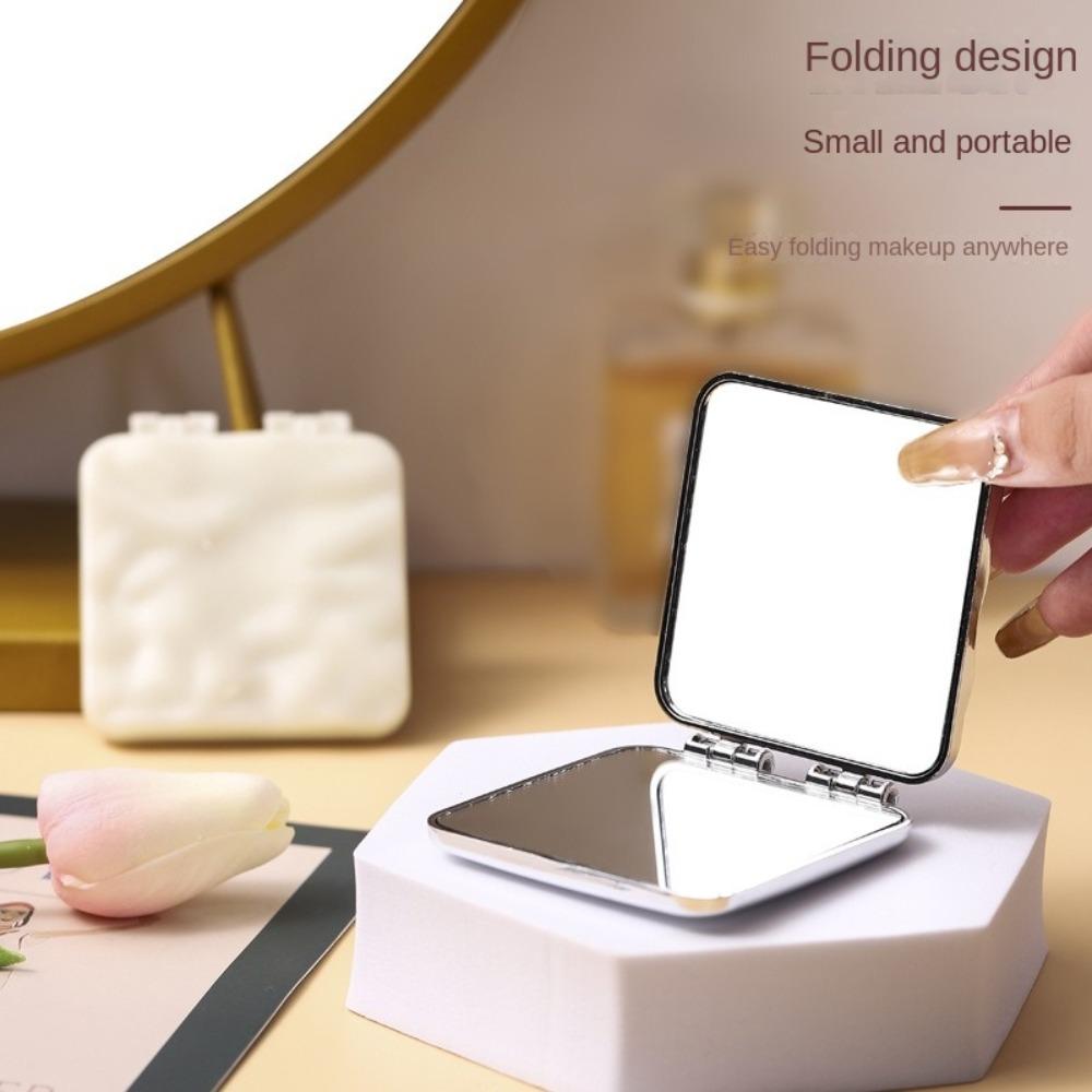 Plating Makeup Mirror Square Compact Mirror Mini Handheld Vanity Mirror for Woman Girls