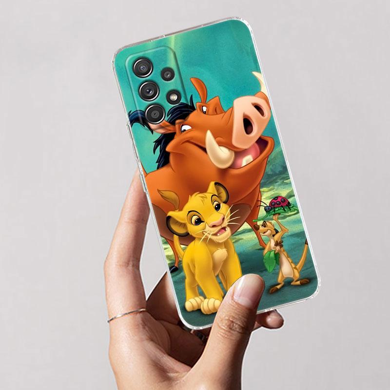 Прозрачный чехол для Samsung Galaxy A57 A37 A56 5G A36 Чехлы A55 A54 A35 A26 A07 A17 A16 A06 A34 A15 Чехол Король Лев ХАКУНА МАТАТА