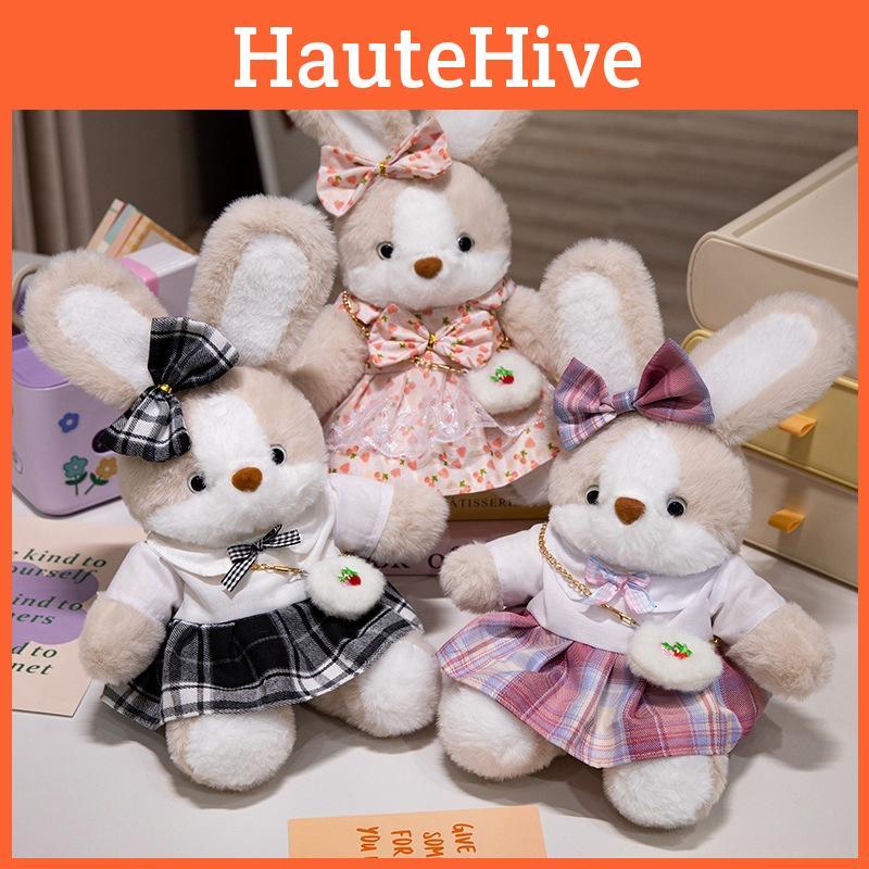 Кролик Цветочное Платье Плюшевая Игрушка Носить Платье Кукла Зайчик Ребенок День Рождения Украшение Подарок