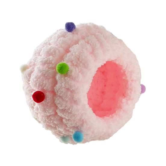 Плюшевое гнездо для птиц Мягкий круглый домик для птиц с ушками Уютное теплое гнездо-укрытие для попугая Пушистая пещера-гнездо для неразлучника конура волнистого попугайчика кореллы