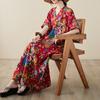 DIMANAF Women 2024 Plus Size Spring Summer Oversize Style Dress Beach Elegant Floral Long Dress Oversize Basic Loose Dress Plus Size