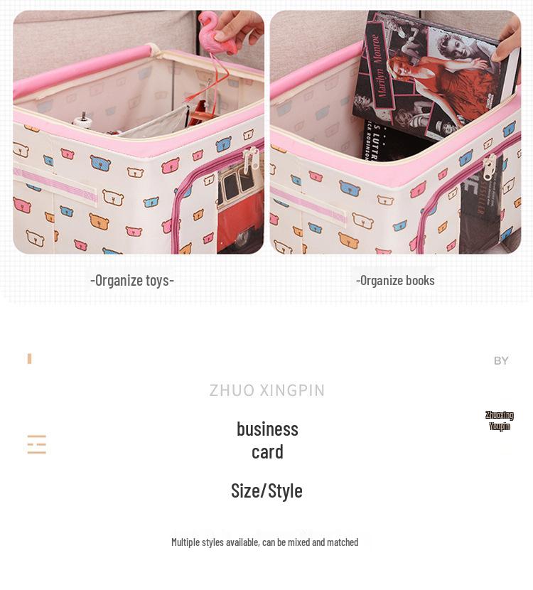 Водонепроницаемый ящик для хранения из ткани Оксфорд со стальным каркасом и прозрачным складным дизайном для гардероба, автомобиля или хранения одеял.