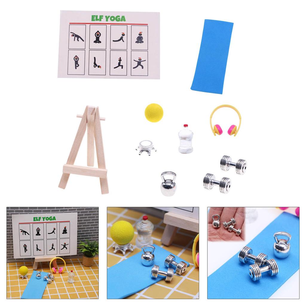 Многоцелевой спортивный набор из 23 миниатюрных кукольных домиков с аксессуарами для гольфа, бейсбола и тенниса для украшения