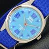 HAND-WINDING HMT JANATA INDIAN MENS SKY BLUE DIAL WATCH A600238-5 N103-a600238