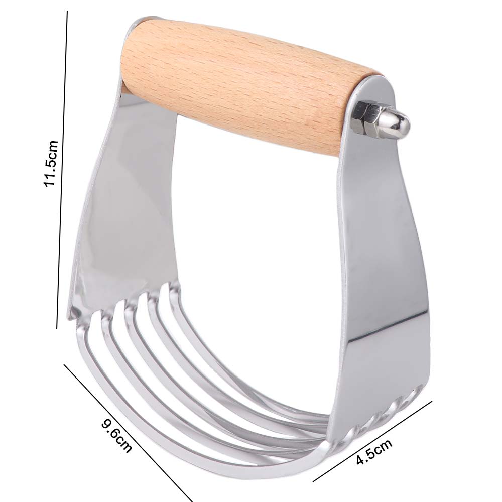 Stainless Steel Butter Churner Wood Handle Dough Mixer Egg Beater Flour Cutter Cream