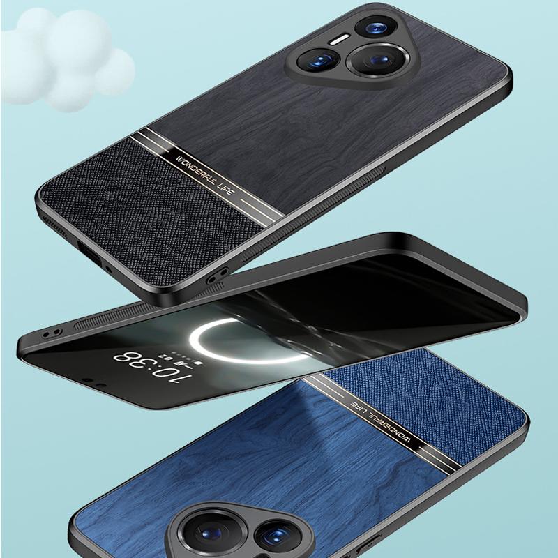 Чехол для телефона с имитацией текстуры дерева для Huawei Pura 70 Pro Plus, защитная задняя крышка объектива камеры для HUAWEI Pura 70 Ultra P60 P50 P40 Pro Plus Fundas