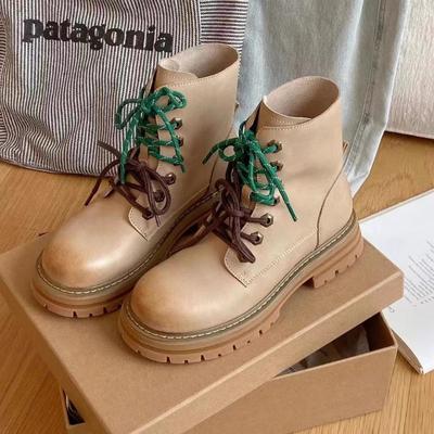 Женские ботинки 2024 горячие продажи осень и зима повседневные на шнуровке женские высокие нескользящие на толстой подошве для активного отдыха походные ботильоны