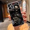 Чехол для телефона Для iphone 17 Pro Max Air 16 15 14 13 Pro Max 15 16 Pro 15Plus Жнец череп скелет