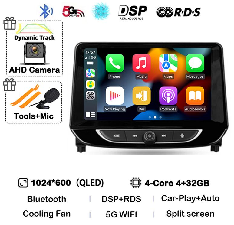 Android 14 Carplay Auto 4G+WIFI автомобильное радио для Chevrolet Tracker 4 2019 2020 2021 2022 Мультимедиа Стерео Видео Плеер GPS Аудио