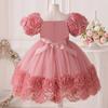 Fluffy Flower Sequin Baby Girl Party Dress Christmas Costume Toddler Tulle 1st Birthday Baptism Dress for Girls Bridesmaids Gown