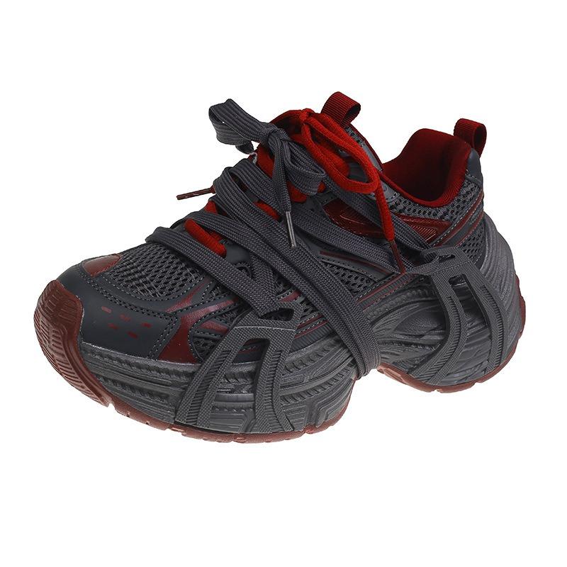 Кроссовки на толстой подошве с ремешком для увеличения роста, папины кроссовки для женщин, весенние новые кроссовки в стиле ретро кэжуал для женщин