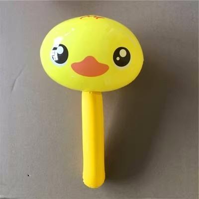10Pcs New Pvc Inflatable Small Animal Head Stick With Bell Inflatable Short Stick Scan Code To Push Gift Inflatable Toy