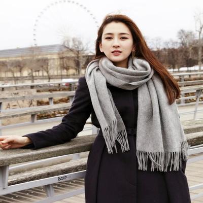 Теплая шаль с кисточками Осень и Зима Однотонный кашемировый шарф Зимний однотонный шерстяной шарф для мужчин и женщин
