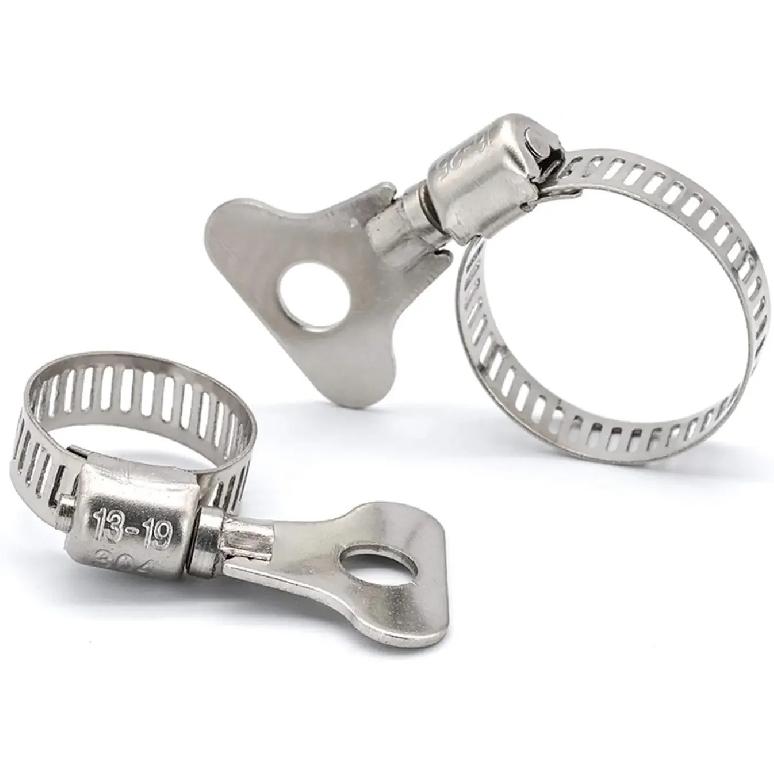 10-30Pcs Adjustable Hose Clamp with Handle Stainless Steel Hoop Clamp Faucet Water Pipes Fasteners Worm Gear Hose Clip Hardware