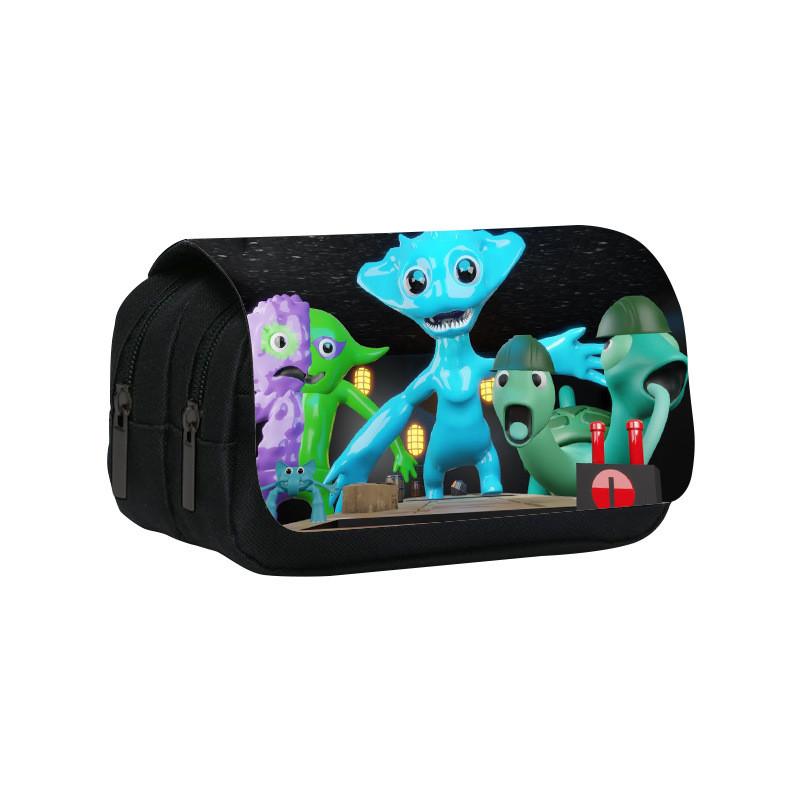 Garten Of Banban3 Double Layer Pencil Case With Nylon Material For Students And Kids