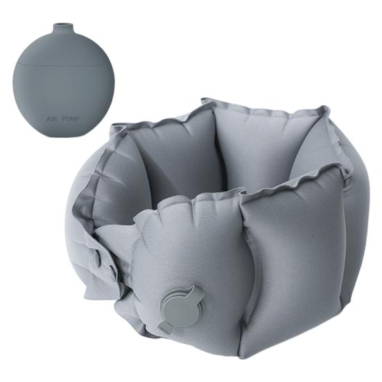 Надувная U-образная подушка для шеи Портативная Надувается нажатием Эргономичная Поддержка головы и шеи Сверхлегкая Автомобильная Авиационная Поездная Для путешествий на открытом воздухе Шейная подушка