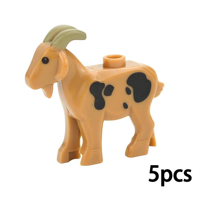 MOC Город Животные Строительные Блоки Фигурки Коза Овца Орел Сова Панда Попугай Чайка Пингвин Зоопарк Рам Аксессуары Кирпичики Игрушка Подарок