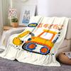 excavator Theme Printed Blanket - Perfect for Couch, Bed, Travel & Outdoor Use | Machine Washable, Cozy & Durable.