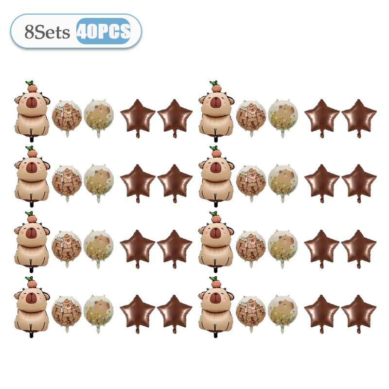5-50 шт. кавайный мультфильм капибала капибара тема фольгированные шары набор для взрослых детей день рождения воздушные шары принадлежности детские подарки детский душ