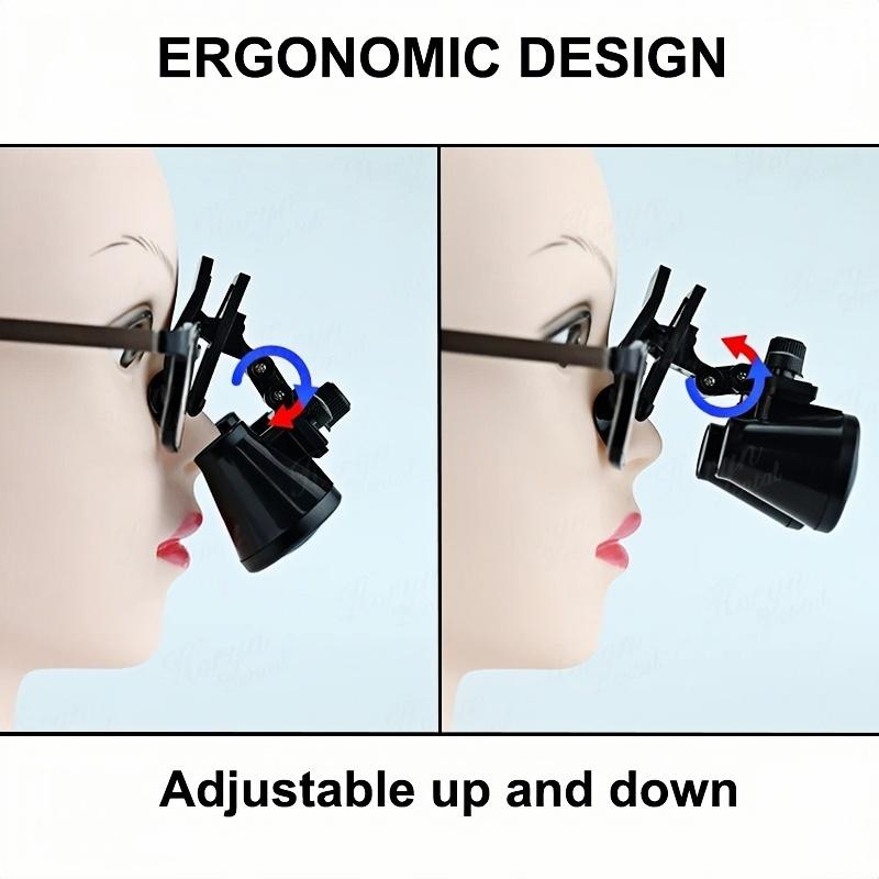 1Set Dental Metal Clip-On Binocular Magnifier Glass High-Definition Oral Head-Mounted Surgical Magnifier 2.5x/3.5x Magnification
