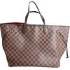 [Б/У] Сумка-тоут Neverfull с боковыми ремешками и застежкой-крючком, канва Damier Ebene с покрытием - Очень хорошее состояние #3FXRAY