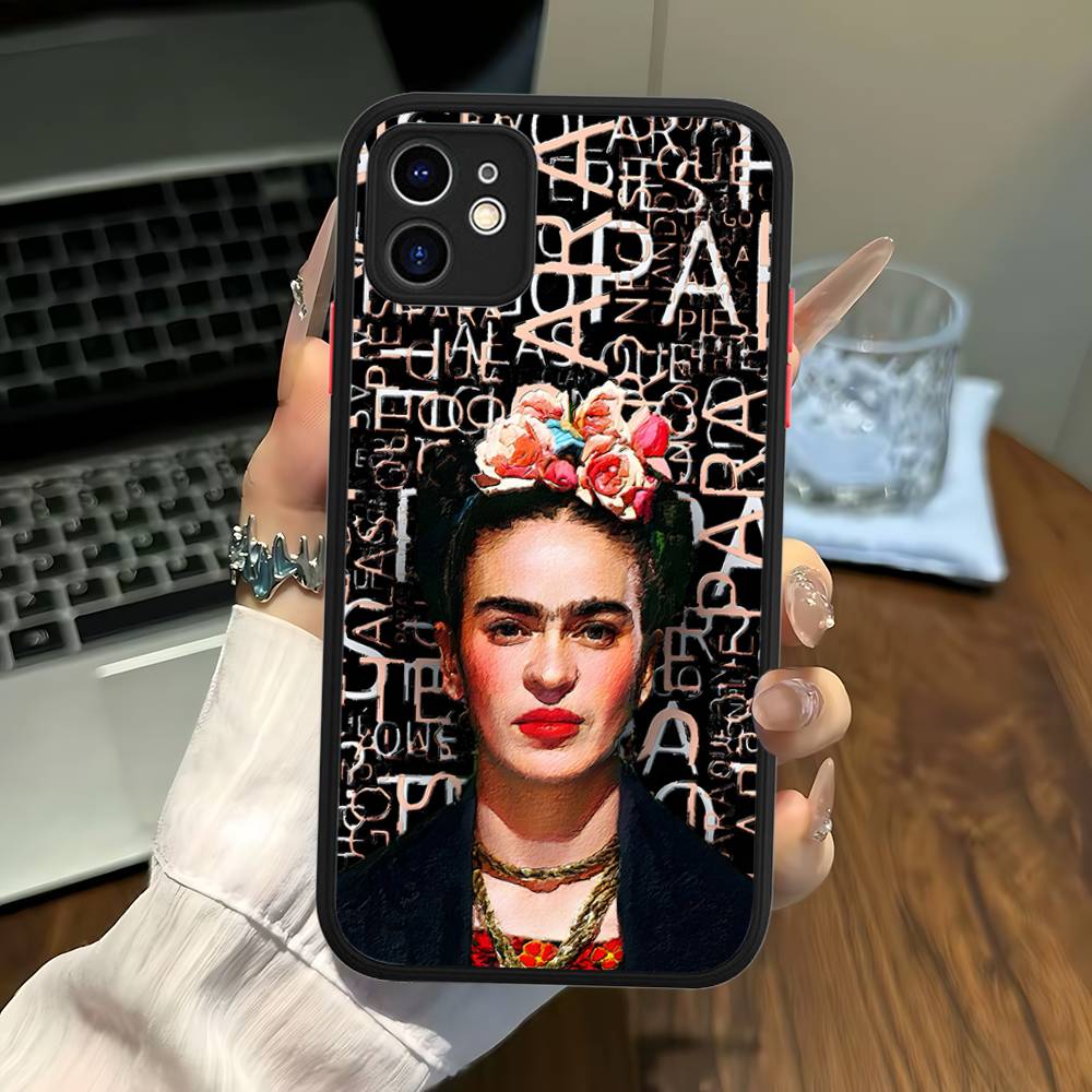 -Fashion F-Frida K-KahlosS Phone Case for iPhone 16 15 14 11 12 13 Pro Max X XS Translucent Matte Cover