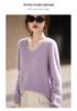 Women's V-neck Hazy Glitter Cashmere Sweater - Soft, Luxurious Knitwear