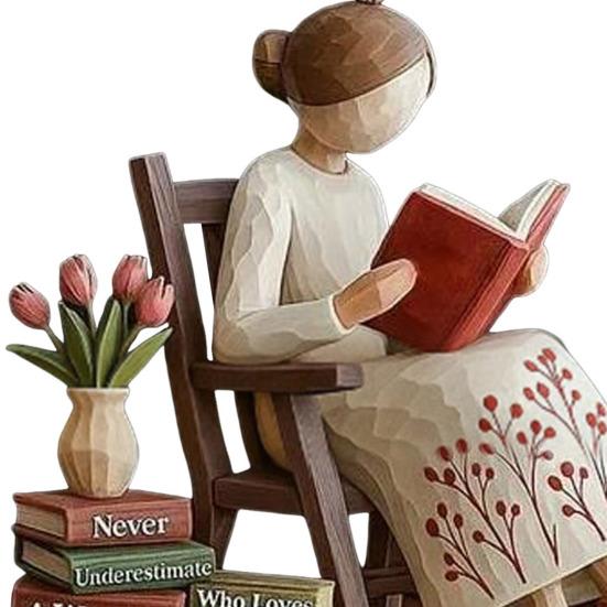 Просто девушка, которая любит книги, Рождественское украшение 2D плоский акрил, для любителей чтения, подвесное