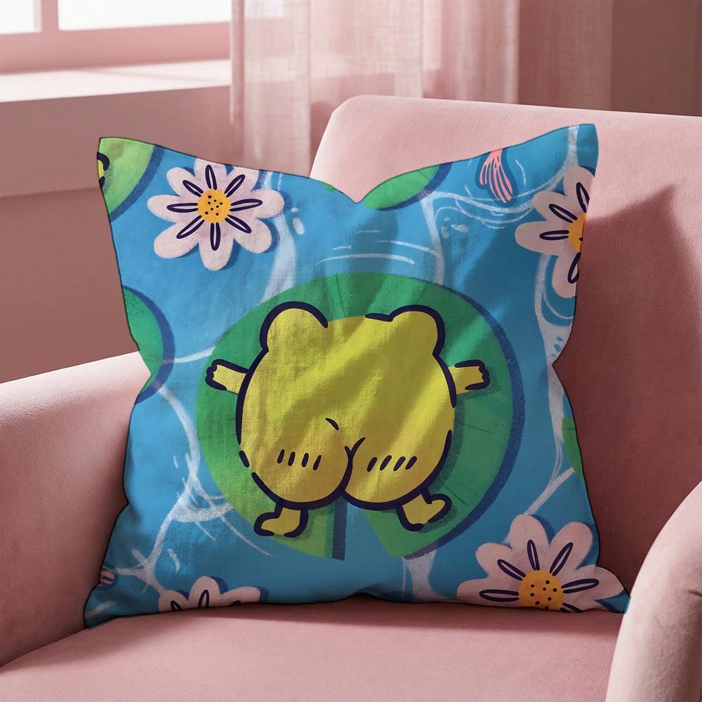 Animal cute frog Cushion Cover MultiScene Pillow Cover for Home  Car  Reversible Soft  Durable for Daily Use
